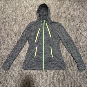 Lukka Athletic Striped Workout Full Zip Hoodie